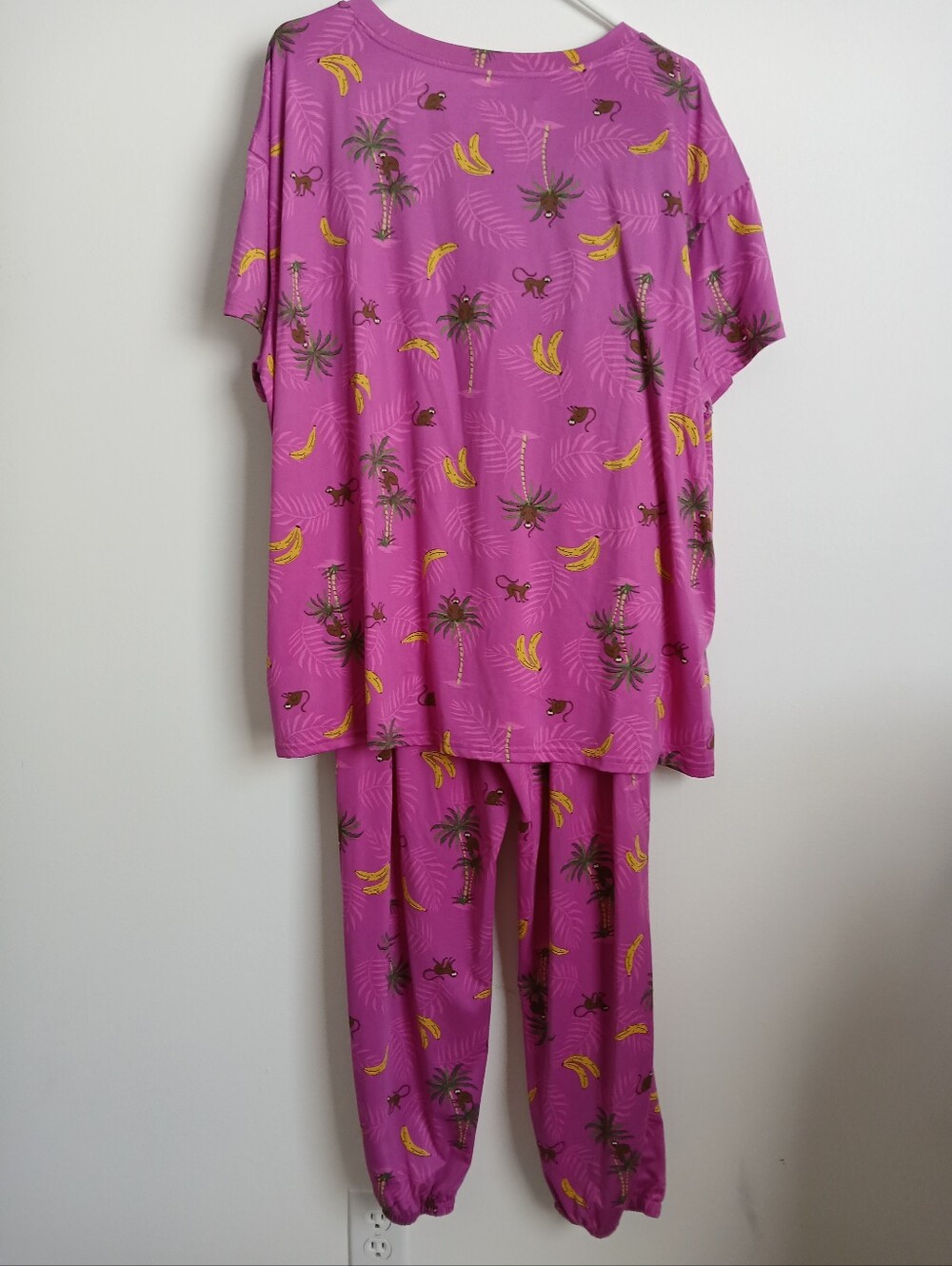 2 Piece Pajama Set Joyspun Purple Monkey Size 3X